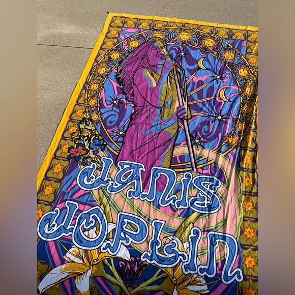 Sunshine joy urban outfitters Janis Joplin 1960s psychedelic rock tapestry - Picture 2 of 4